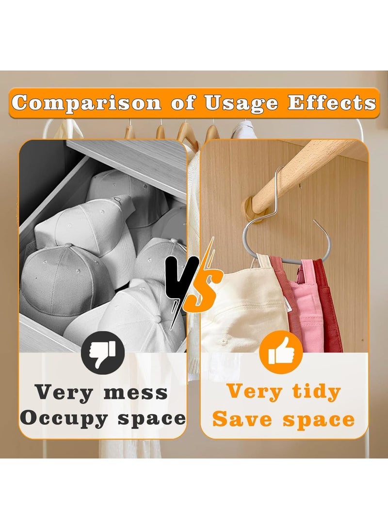 SYOSI Hat Hangers, Closet Hat Organizer for Baseball Caps, Wall-mounted Hats Storage Rack for Scarves, Belts, Headwear, Adjustable Hats Holder for Bedroom, Closet, Wardrobe, Entryway (4 color, 8 Pack) - Image 4