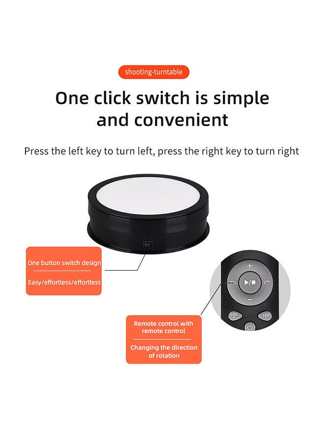 Generic - 20cm Motorized Rotating Display Stand Rotating Turntable 10kg/22lbs Load Capacity 360°Rotatable Display Turntable with LED Light for Photography Products Display Live Video Show - Image 1
