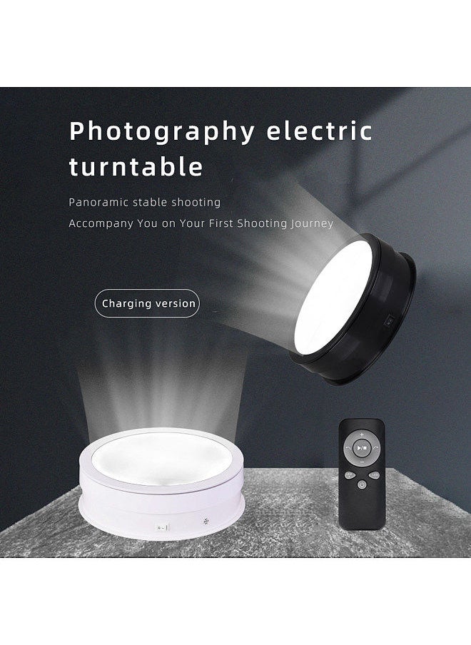 Generic 20cm Motorized Rotating Display Stand Rotating Turntable 10kg/22lbs Load Capacity 360°Rotatable Display Turntable with LED Light for Photography Products Display Live Video Show  - Image 5