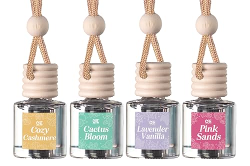 CE Craft Hanging Car Air Freshener – Fragrance Oil Diffuser with Essential Oils – Long-Lasting Aromatherapy Scents for Automobiles – 4 Pack, Floral - Image 4