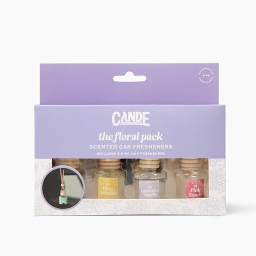 CE Craft Hanging Car Air Freshener – Fragrance Oil Diffuser with Essential Oils – Long-Lasting Aromatherapy Scents for Automobiles – 4 Pack, Floral - Image 3