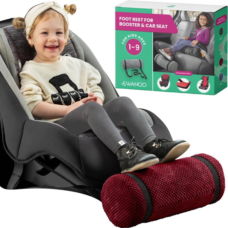 Swanoo Car Seat Foot Rest for Kids | Car Seat Accessories | Leg Rest for Car Seat Kids | Car Foot Rest with Extra Long Straps Adjusts to Any Carseat Or Toodlers Booster Seat Navy by SWANOO - Image 1
