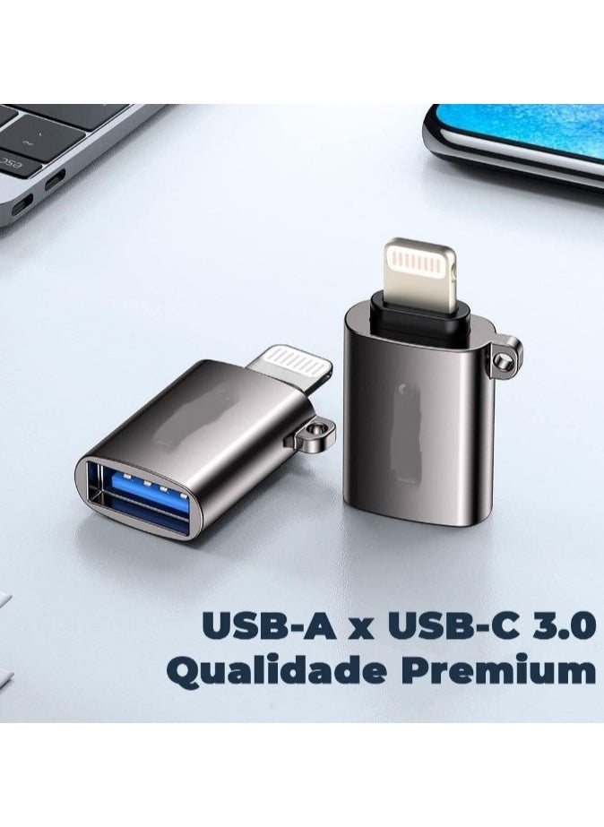 OTG Lightning to USB 3.0 Adapter - Supports Camera, Card Reader, Mouse, Keyboard, Piano, USB Drive, Compatible with iPhone 12/11/8/7/Plus/Max/Xr/X/XS and iPad Air
