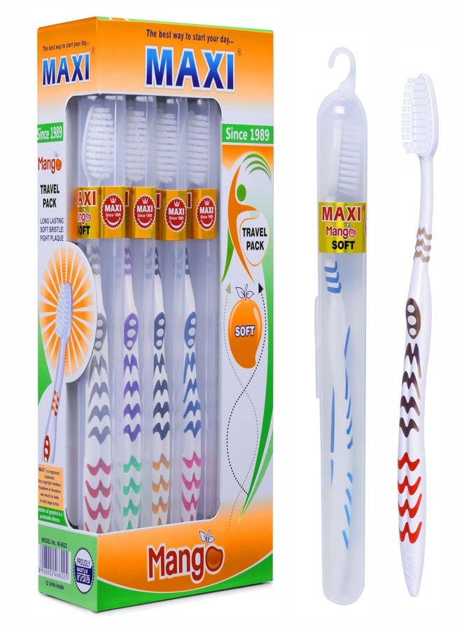 MAXI Mango Soft Bristle Toothbrush with Container (Pack of 12) - Image 1