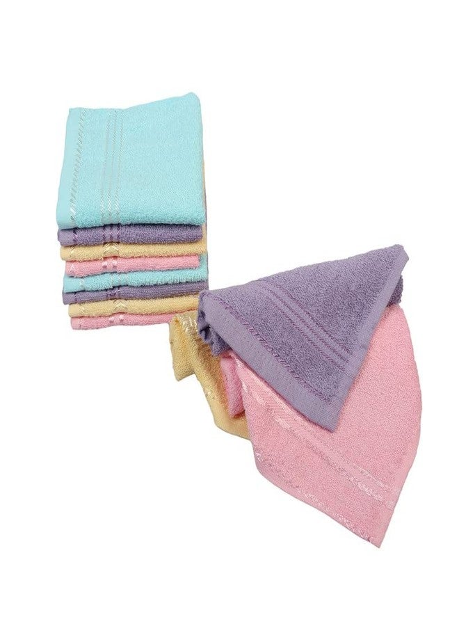 GRGRASP Thread That Bind Relations 100% Cotton Soft & Absorbent 300 GSM Face Towel Set of 12 pcs (Size 27 * 27Cm Small) Multi Color - Image 2