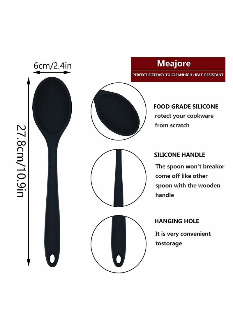 2 Pcs Silicone Spoons, for Cooking Heat Resistant, Hygienic Design Utensi Mixing Spoons Kitchen Baking Stirring Tools Stirring, and Serving - Image 2