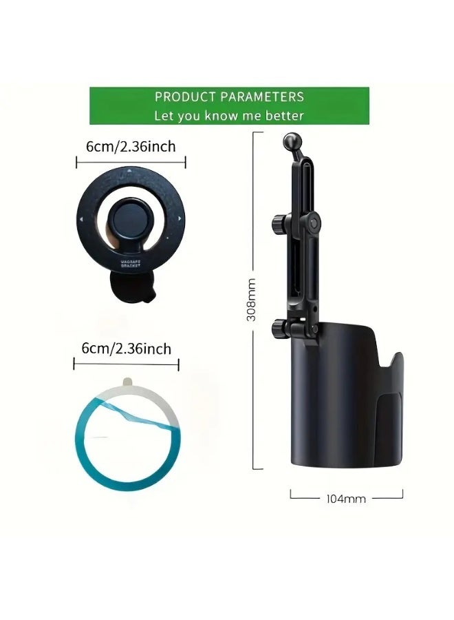 Magnetic Car Cup Holder with Rotation Lock – Perfect for Magsafe Compatible Devices - Image 3