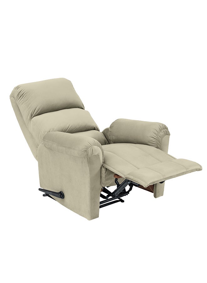 BACK COMFORT ChillSeat | Velvet Recliner Chair - Light Beige - 82×83×105 cm - Image 5