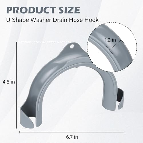 XwaYexa U-Shaped Washing Machine Drain Hose Holder Hook, U-Bend Hose Holder Hook for Laundry Tub, Dishwasher and Sink Srain Hoses, Compatible with Samsung, GE Washers (2Pack) - Image 2