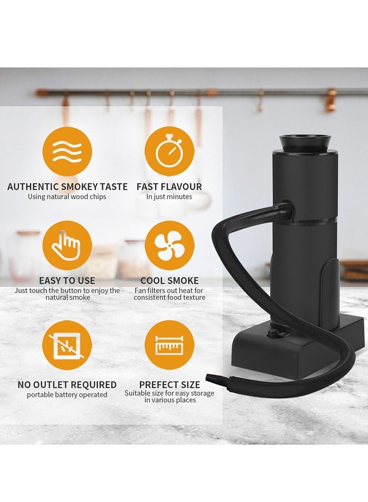 general Cocktail Smooker Kit Portable Smocking Infuser Cold Smooke Generator BBQ Enhancer Wood Chip Flavor Infusion Tool Kitchen Infuser for Bar Cooking Meat BBQ Drinks - Image 4