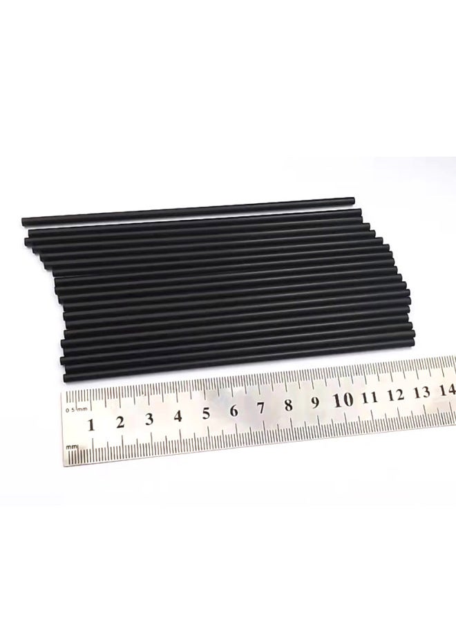 500-piece Pack 3mm Disposable Plastic Straws Short Small For Coffee Mixing Sticks Cocktail Decorations Black-Color:Black-Specifications:4*130 ]  - Image 5