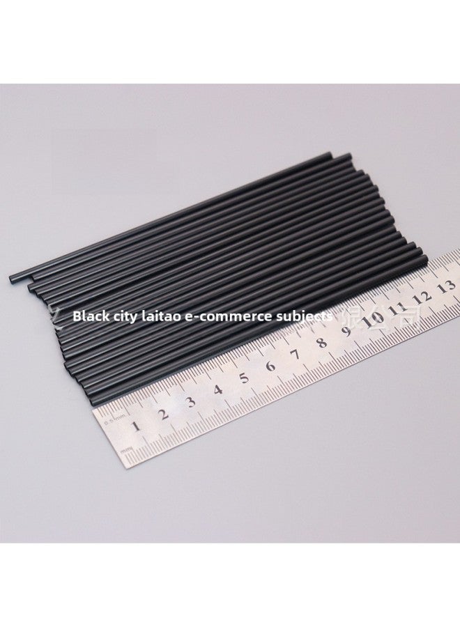 500-piece Pack 3mm Disposable Plastic Straws Short Small For Coffee Mixing Sticks Cocktail Decorations Black-Color:Black-Specifications:4*130 ]  - Image 2