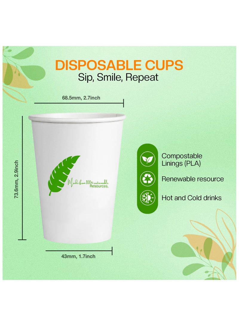 EcoEdge EcoEdge 5 Oz Disposable Heavy-Duty Party Paper Cups (Pack of 25) | For Expresso Coffee and Tea | Eco-Friendly, Sustainable, BPA Free | Fancy Plastic Free Cups, For All Occasions | 100% Compostable  - Image 4