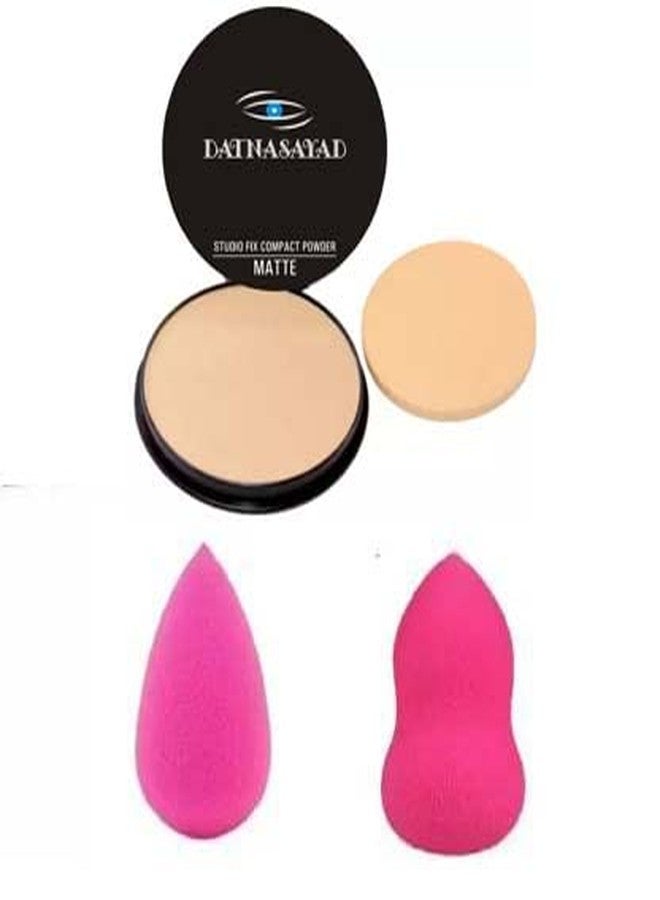 DATNASAYAD Studio Fix Natural Shade Matte Full Coverage Compact Powder and 2 Pink Beauty Blenders - (Pack of 3) - Image 2