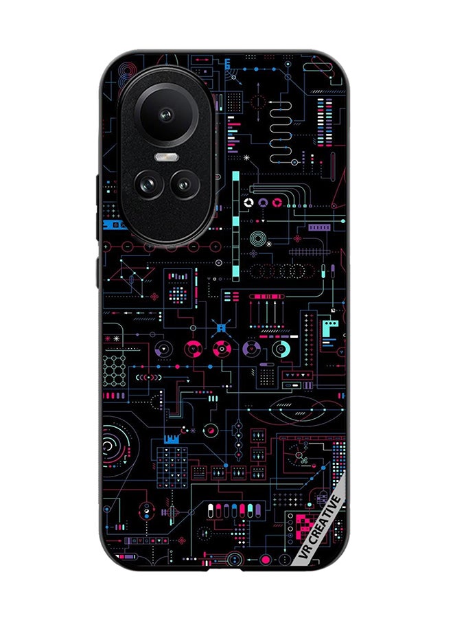 VR CREATIVE Protective Case Cover For Oppo Reno 10 Pro Circuit Design Multicolour - Image 1