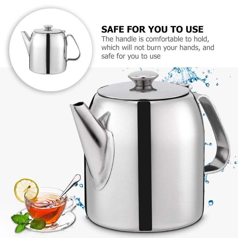 Stainless Steel Teapot 48oz with Lid and Handle for Loose Leaf Tea Travel Use - Image 4