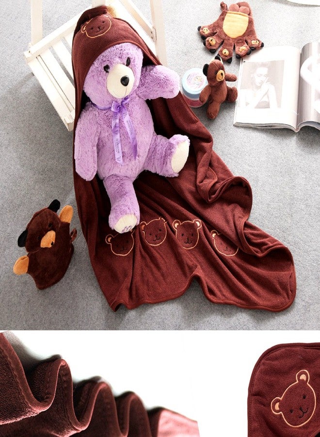 CONNECTWIDE® Premium Extra Soft Cartoon Animal Shape Hooded Bamboo Baby Bath Towel Set Baby Shower Gift Set (4 Pcs Set) - Image 1