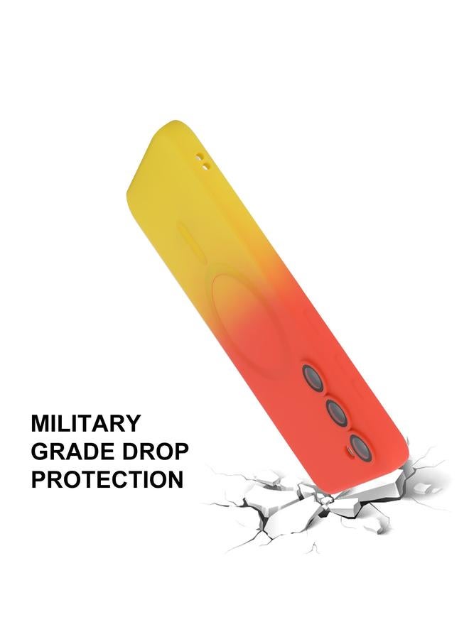 ENKAY Case For Samsung Galaxy S24 5G Hat-Prince MagSafe Rainbow Gradient Silicone Phone Case with Lens Film - Image 4