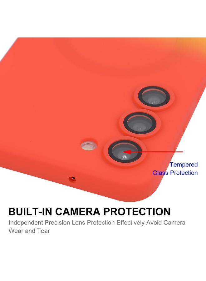 ENKAY Case For Samsung Galaxy S24 5G Hat-Prince MagSafe Rainbow Gradient Silicone Phone Case with Lens Film - Image 5