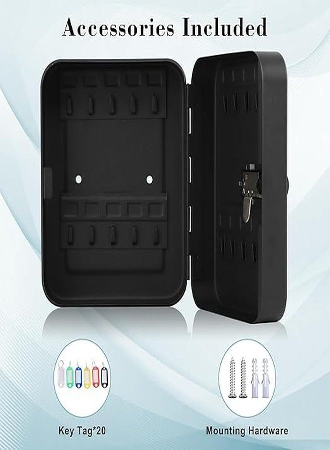 Suptikes Metal Key Storage Box with Combination Lock| Wall Mount Key Cabinet with 20 Key Holders | Secure Key Organizer for Home, Office, Hotel, Companies (Black Matte Finish) - Image 5
