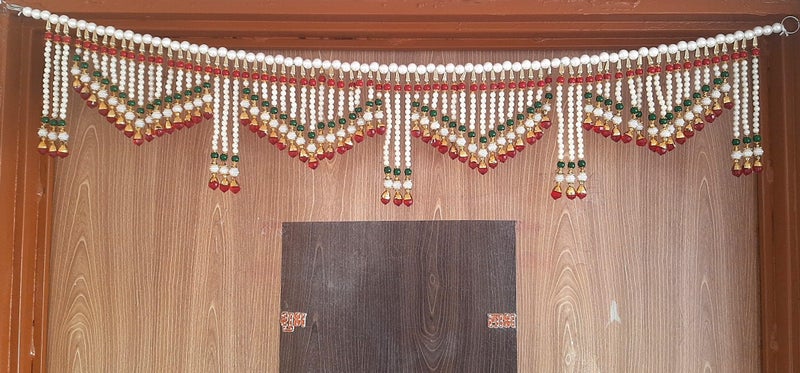 Saugat Traders Moti Toran For Entrance Door-Pearl-Beads Decorative Main Door-Fancy Toran Mandir & Home Decor-Bhandwar For Wedding, Festivals, Diwali -Traditional Design -3 Feet, 95 CM - Image 5