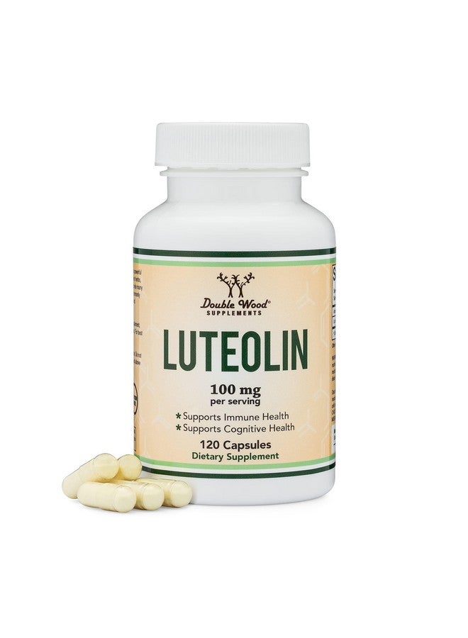 Double Wood Supplements Luteolin Supplement 100mg Servings of Bioactive Flavanoids (120 Capsules, Gluten Free) Potent Polyphenols Flavonoid for Brain and Cardiovascular Support - Image 1