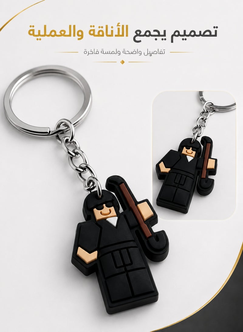 Cartoon Character Keychain With Metal Ring Black - Image 5