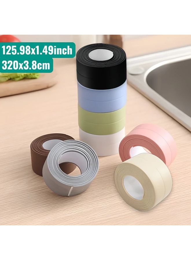 شريط لاصق ذاتي من PVC أزرق مقاس 1.5 × 125 بوصة لمنع تسرب حوض الحمام والمطبخ والكونترتوب - Image 2