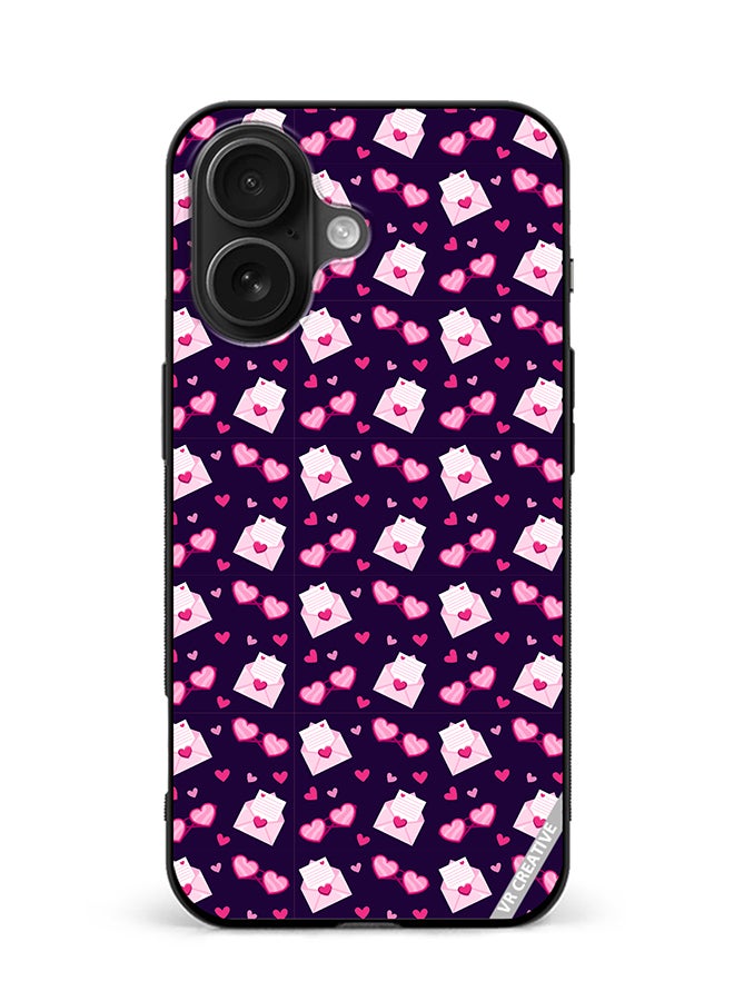 VR CREATIVE Protective Case Cover For Apple iPhone 16 Love Pattern Design Multicolour