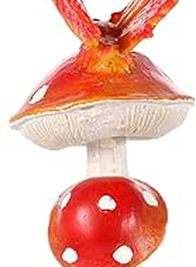 Brown Butterfly Mushroom Resin Figurines Miniature Garden Decor Indoor Outdoor Ornaments - Image 1