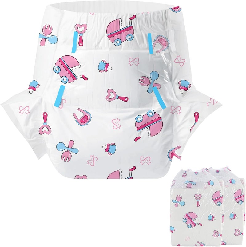 CutiePlusU Adult Diapers 2 PiecesBaby Dream Disposable Incontinence Briefs with Tabs for Women and Men Maximum Overnight AbsorbencyLarge 3747 - Image 1