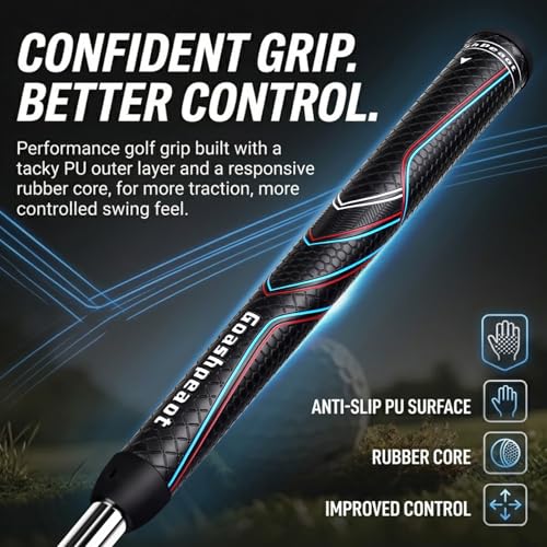 Goashpeaot Polyurethane Golf Grips Pack of 13 with Regripping Kit，Advanced Texture Control Non-slip for All-Weather Conditions Golf Club Grips,Comfortable Tackiness Feel Golf Grips for Men - Image 2