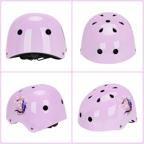 Uyomal Kids Helmet with Knee Pads Elbow Pads and Wrist Guards,Child Protective Gear for Boys Girls Age 3-5-8 Years fit Roller Skates, Skateboarding, Scooter Bicycle Skate Scooter Skateboard (Purple) - Image 4