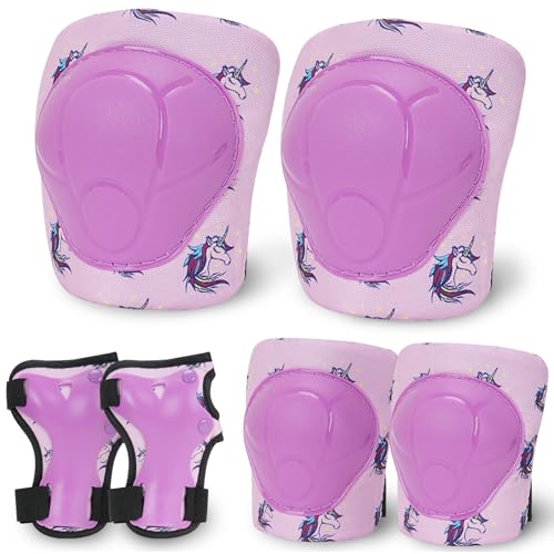 Uyomal Kids Helmet with Knee Pads Elbow Pads and Wrist Guards,Child Protective Gear for Boys Girls Age 3-5-8 Years fit Roller Skates, Skateboarding, Scooter Bicycle Skate Scooter Skateboard (Purple) - Image 3