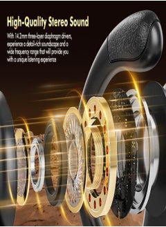Generic Open Ear Bluetooth 5.4 Earbuds, Bluetooth Wireless Headphones ，Ultra-Comfort,Lightweight Design,Intelligent Adjustment，Noise-Canceling Mic Earphones .With LED DisplayOver-Ear Built-in Microphone with Earhook.,HiFi Sound，Clear Calls， Waterproof Headset for Workout/Running.Black  - Image 5