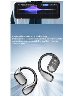 Generic Open Ear Bluetooth 5.4 Earbuds, Bluetooth Wireless Headphones ，Ultra-Comfort,Lightweight Design,Intelligent Adjustment，Noise-Canceling Mic Earphones .With LED DisplayOver-Ear Built-in Microphone with Earhook.,HiFi Sound，Clear Calls， Waterproof Headset for Workout/Running.Black  - Image 3