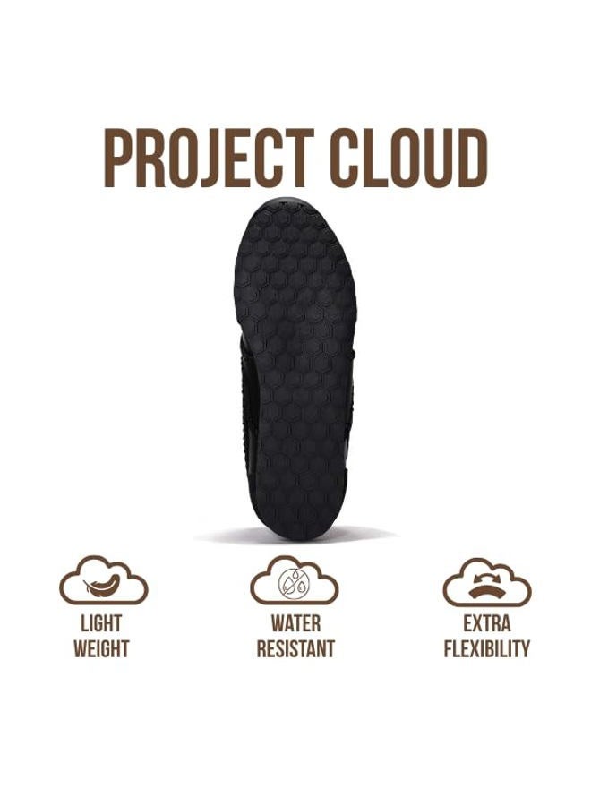 Project Cloud Leather Barefoot Shoes Women – Memory Foam Lace-Up Womens Sneakers – Lightweight & Non Slip Womens Shoes Casual – All-Day Women's Fashion Sneakers for 2026 (Monica,BLKPU,8.5) Black - Image 5