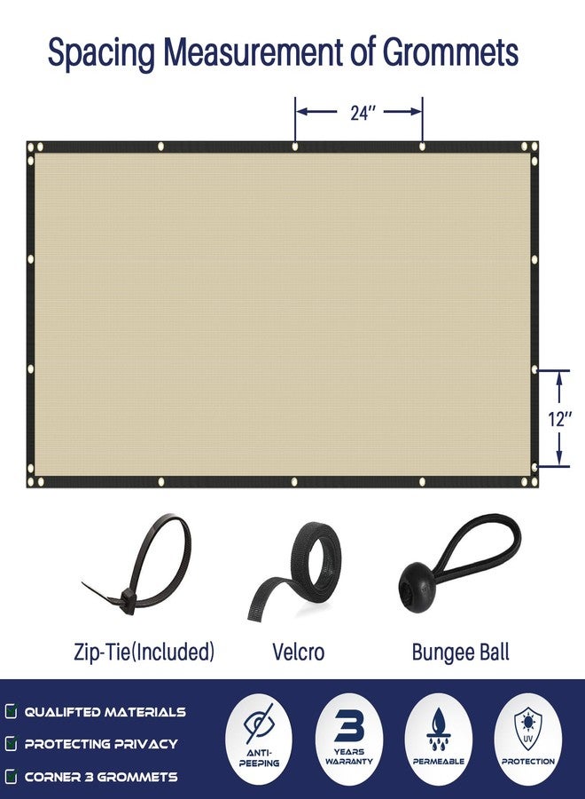 WINDSCREEN4LESS 6' x 25' Privacy Fence Screen in Beige Tan W/ Brass Grommet 85% Blockage Windscreen Outdoor Mesh Fencing Cover Netting 150GSM Fabric - Custom - Image 5