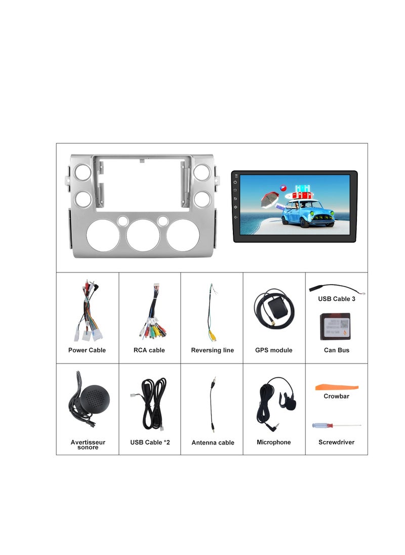Junsun - Car Radio Stereo Android 12 for Toyota FJ Cruiser 2007-2014 with CarPlay Android Auto Bluetooth WiFi - Image 1