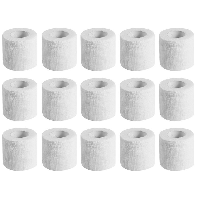 KISEER 15 Pack 2 Inch x 5 Yards White Self Adhesive Bandage Breathable Cohesive Bandage Wrap Rolls Elastic Self-Adherent Tape for Stretch Athletic, Sports, Wrist, Ankle - Image 1