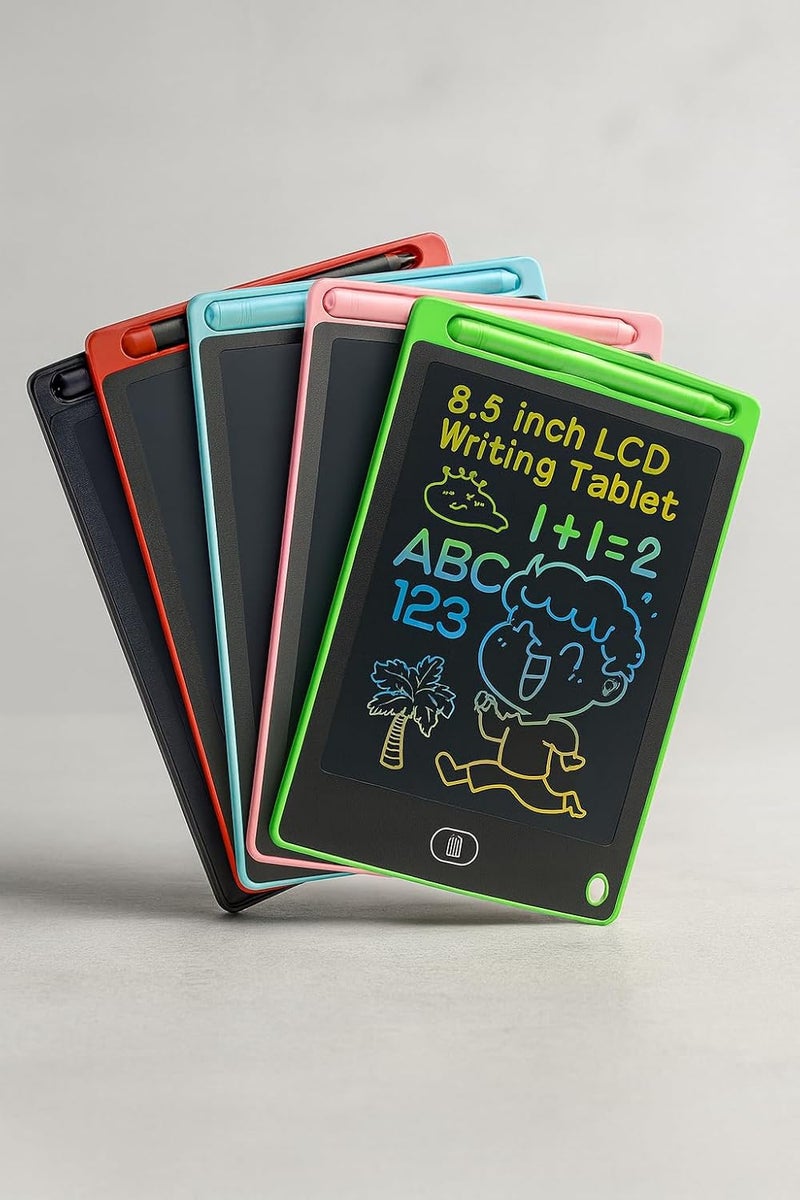 Skoolster LCD Writing Tablet 8.5" inch with Stylus Pen and Rainbow Display Screen, for Learning, Drawing, Playing, and doodling Fun for Kids Pack of - 3 (Assorted Colour) - Image 1