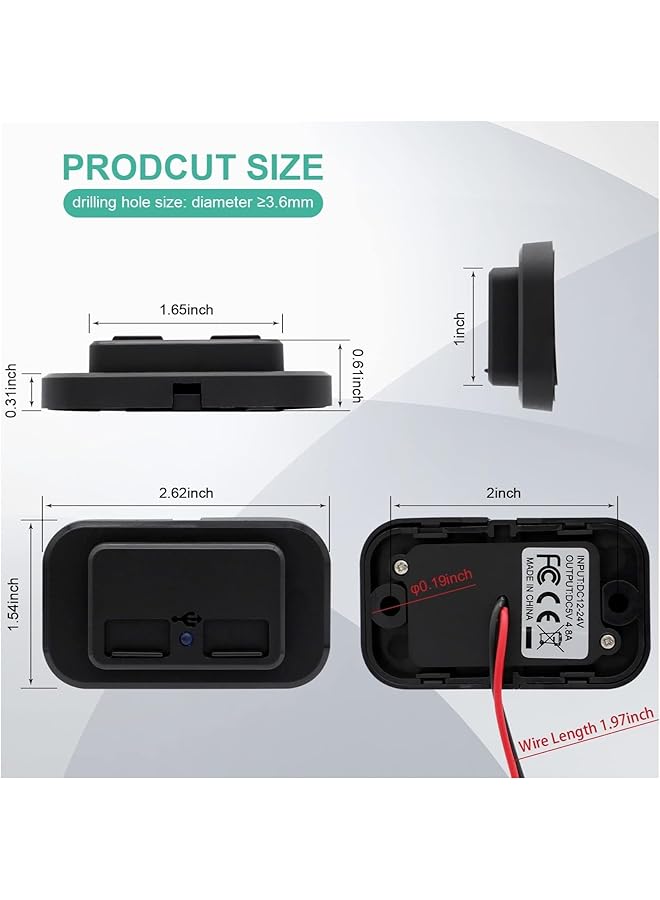 KASTWAVE Dual Usb Outlet For Rvs And Vehicles, Fast Charging Car Charger For Boats, Trucks, Atvs, And Golf Carts - Image 5