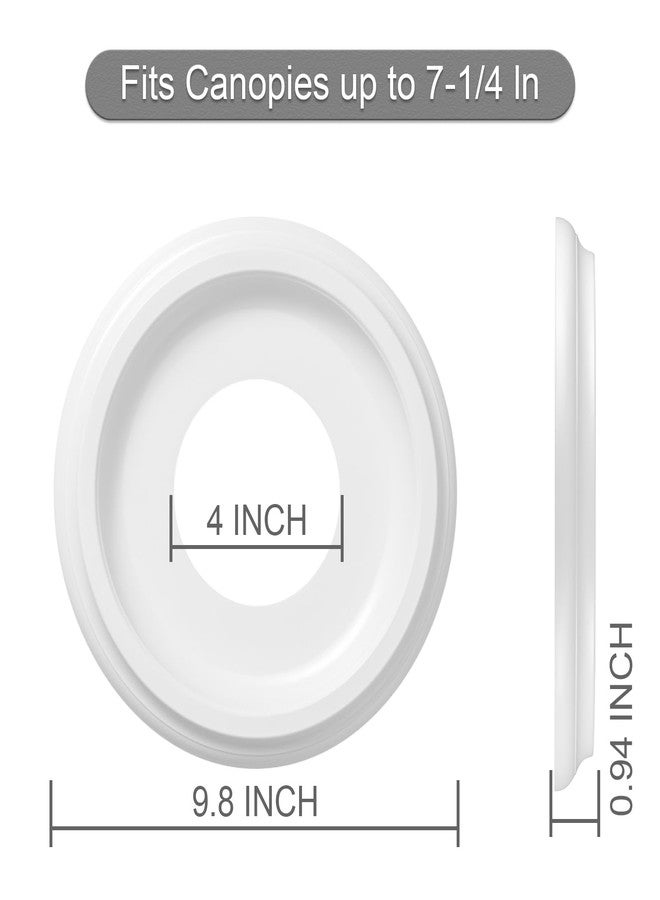 ELFCAB 2 Pack Molded Nylon Ceiling Medallion for Light Fixtures and Ceiling Fans 10"OD x 4"ID x 1-2/8 "P (1, White-2) - Image 3