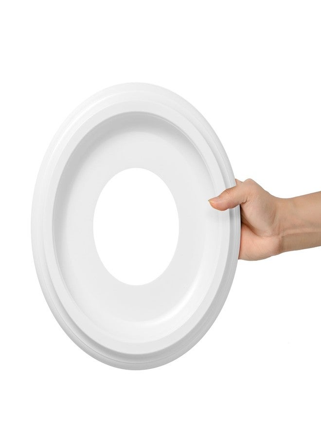 ELFCAB 2 Pack Molded Nylon Ceiling Medallion for Light Fixtures and Ceiling Fans 10"OD x 4"ID x 1-2/8 "P (1, White-2) - Image 2