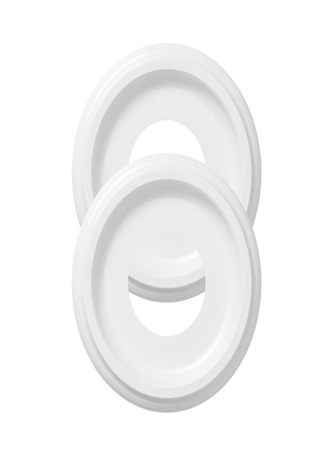 ELFCAB 2 Pack Molded Nylon Ceiling Medallion for Light Fixtures and Ceiling Fans 10"OD x 4"ID x 1-2/8 "P (1, White-2) - Image 1