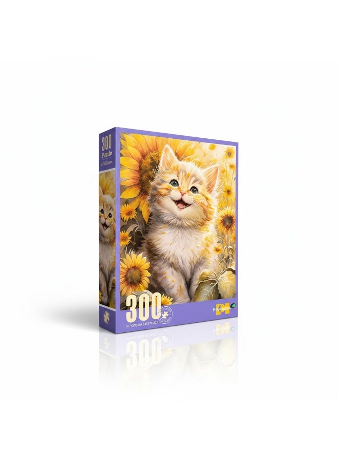 بازل 300 قطعة برسمة القطة اللطيفة للكبار والمراهقين-المقاس 377 x 252 mm - Image 3