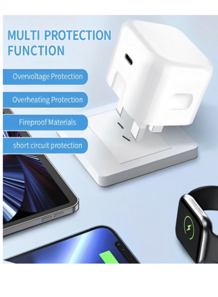 شاحن ايفون سريع 20 وات | شاحن حائط USB C سشاحن ايفون سريع 20 وات | شاحن حائط USB C سريع متوافق مع iPhone 15/14/14 Pro/14 Pro Max/13/12/SE2020/11/XR/XS Max/X/iPadريع متوافق مع iPhone 15/14/14 Pro/14 Pro Max/13/12/SE2020/11/XR/XS Max/X/iPad - Image 3