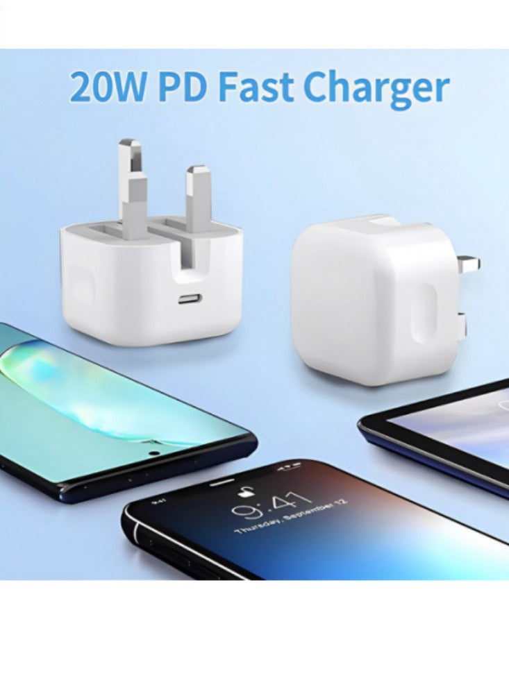 شاحن ايفون سريع 20 وات | شاحن حائط USB C سشاحن ايفون سريع 20 وات | شاحن حائط USB C سريع متوافق مع iPhone 15/14/14 Pro/14 Pro Max/13/12/SE2020/11/XR/XS Max/X/iPadريع متوافق مع iPhone 15/14/14 Pro/14 Pro Max/13/12/SE2020/11/XR/XS Max/X/iPad - Image 4