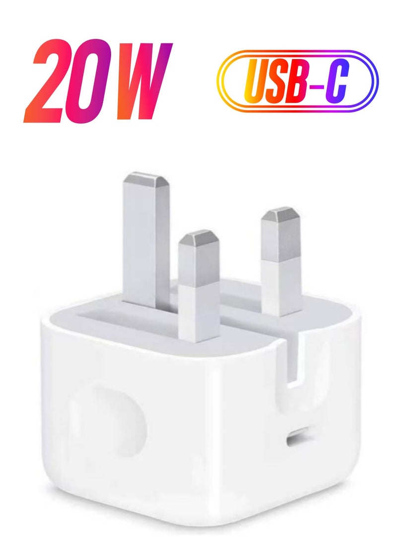 شاحن ايفون سريع 20 وات | شاحن حائط USB C سشاحن ايفون سريع 20 وات | شاحن حائط USB C سريع متوافق مع iPhone 15/14/14 Pro/14 Pro Max/13/12/SE2020/11/XR/XS Max/X/iPadريع متوافق مع iPhone 15/14/14 Pro/14 Pro Max/13/12/SE2020/11/XR/XS Max/X/iPad - Image 1