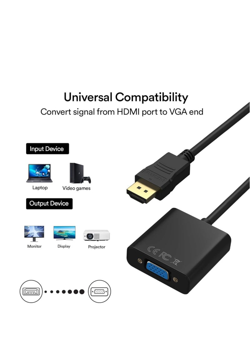 JAJEEK HDMI to VGA Adapter Cable, HDMI Male to VGA Female Converter, Gold-Plated Connectors, Extension for PC, Laptop, Monitor, Projector, HDTV Compatibility - Image 4